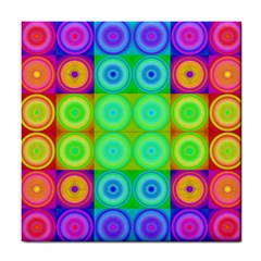 Rainbow Circles Ceramic Tile by SaraThePixelPixie