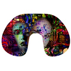 Artistic Confusion Of Brain Fog Travel Neck Pillow by FunWithFibro