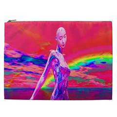 Cyborg Mask Cosmetic Bag (xxl) by icarusismartdesigns