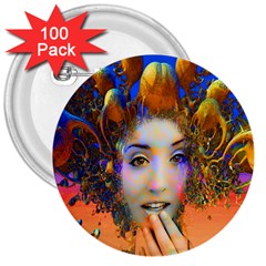 Organic Medusa 3  Button (100 Pack) by icarusismartdesigns