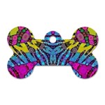 Crazy Zebra Print  Dog Tag Bone (Two Sided) Back