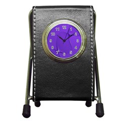 Twisted Purple Pain Signals Stationery Holder Clock by FunWithFibro