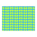 Blue Lime Leaf Pattern Double Sided Flano Blanket (Mini) 35 x27  Blanket Front