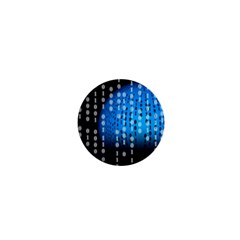 Binary Rain 1  Mini Button Magnet by StuffOrSomething