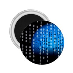 Binary Rain 2 25  Button Magnet by StuffOrSomething