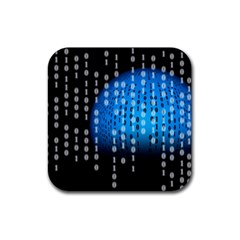 Binary Rain Drink Coaster (square) by StuffOrSomething