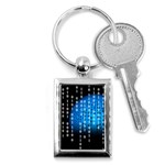 Binary Rain Key Chain (Rectangle) Front