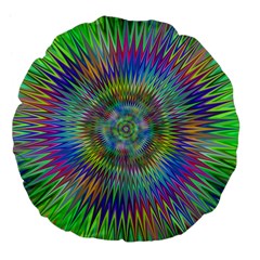 Hypnotic Star Burst Fractal Large 18  Premium Flano Round Cushion  by StuffOrSomething