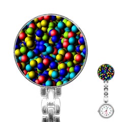 Colorful Balls Stainless Steel Nurses Watch by LalyLauraFLM
