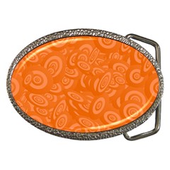 Orange Abstract 45s Belt Buckle (oval) by StuffOrSomething