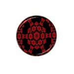 Red Alaun Crystal Mandala Golf Ball Marker 4 Pack (for Hat Clip) Front