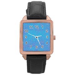 Textured Blue & Purple Abstract Rose Gold Leather Watch  by StuffOrSomething