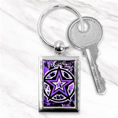 Purple Star Key Chain (rectangle) by ArtistRoseanneJones