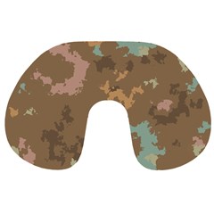 Paint Strokes In Retro Colors Travel Neck Pillow by LalyLauraFLM