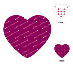 Merry Christmas,text,bordeaux Playing Cards (heart)  by ImpressiveMoments