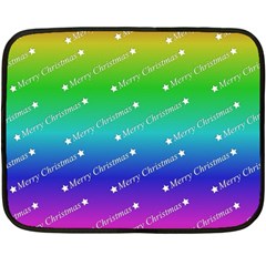 Merry Christmas,text,rainbow Fleece Blanket (mini) by ImpressiveMoments