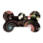 Peach Swirls on Black Dog Tag Bone (Two Sides) Back