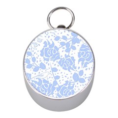 Floral Wallpaper Blue Mini Silver Compasses by ImpressiveMoments