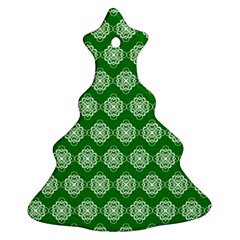 Abstract Knot Geometric Tile Pattern Christmas Tree Ornament (2 Sides) by GardenOfOphir