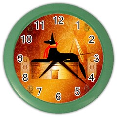 Anubis, Ancient Egyptian God Of The Dead Rituals  Color Wall Clocks by FantasyWorld7