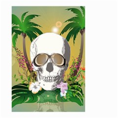 Funny Skull With Sunglasses And Palm Small Garden Flag (two Sides) by FantasyWorld7