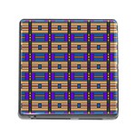 Rectangles and stripes pattern Memory Card Reader (Square) Front
