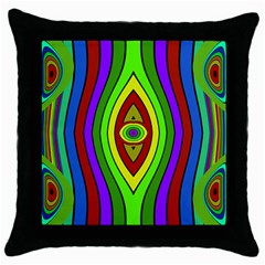 Colorful Symmetric Shapes Throw Pillow Case (black) by LalyLauraFLM