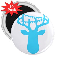 Party Deer With Bunting 3  Magnets (10 Pack)  by CraftyLittleNodes