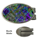 Colorful Abstract Stained Glass G301 Money Clips (Oval)  Front