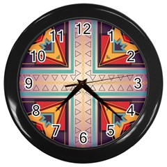Cross And Other Shapes Wall Clock (black) by LalyLauraFLM