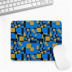 Blue Yellow Shapes Small Mousepad by LalyLauraFLM