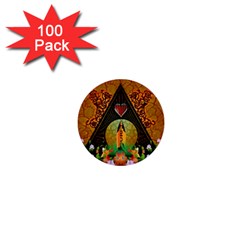 Surfing, Surfboard With Flowers And Floral Elements 1  Mini Buttons (100 Pack)  by FantasyWorld7