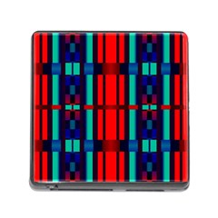 Stripes And Rectangles  			memory Card Reader (square) by LalyLauraFLM