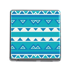 Blue Triangles And Stripes  			memory Card Reader (square) by LalyLauraFLM