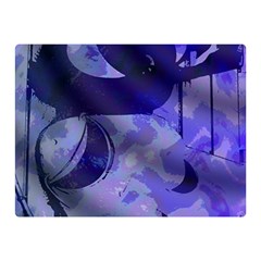 Blue Theater Drama Comedy Masks Double Sided Flano Blanket (mini)  by BrightVibesDesign