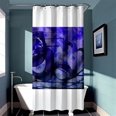 Blue Comedy Drama Theater Masks Shower Curtain 36  X 72  (stall)  by BrightVibesDesign