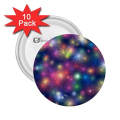 Starlight Shiny Glitter Stars 2 25  Buttons (10 Pack)  by yoursparklingshop