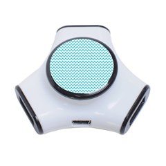 Blue White Chevron 3-port Usb Hub by yoursparklingshop