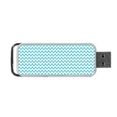 Blue White Chevron Portable Usb Flash (one Side) by yoursparklingshop