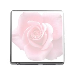 Pink White Love Rose Memory Card Reader (square) by yoursparklingshop