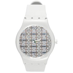 Geometric Diamonds Round Plastic Sport Watch (m) by yoursparklingshop