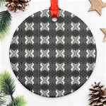 Black White Gray Crosses Round Ornament (Two Sides)  Front