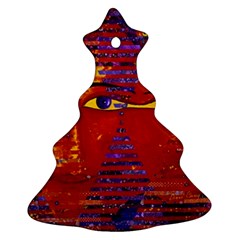 Conundrum Iii, Abstract Purple & Orange Goddess Ornament (christmas Tree) by DianeClancy
