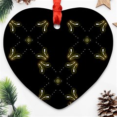 Festive Black Golden Lights  Ornament (heart)  by yoursparklingshop