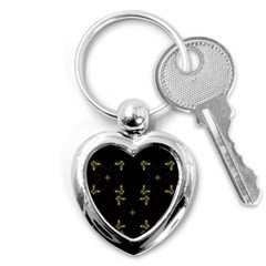 Festive Black Golden Lights  Key Chains (heart)  by yoursparklingshop