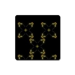 Festive Black Golden Lights  Square Magnet by yoursparklingshop