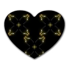 Festive Black Golden Lights  Heart Mousepads by yoursparklingshop