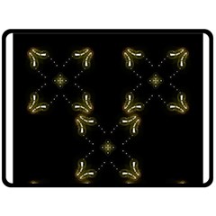 Festive Black Golden Lights  Double Sided Fleece Blanket (large)  by yoursparklingshop