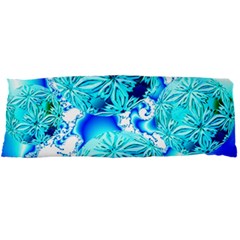 Blue Ice Crystals, Abstract Aqua Azure Cyan Body Pillow Case Dakimakura (two Sides) by DianeClancy