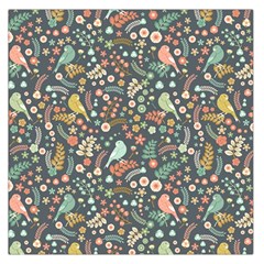 Vintage Flowers And Birds Pattern Large Satin Scarf (square) by TastefulDesigns